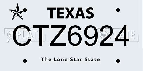 CTZ6924 Texas License Plate