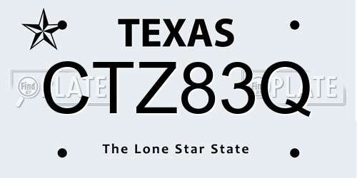 CTZ83Q Texas License Plate