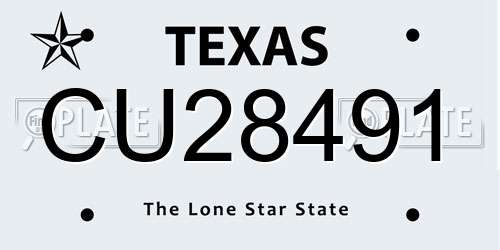 CU28491 Texas License Plate