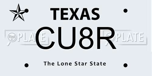 CU8R Texas License Plate