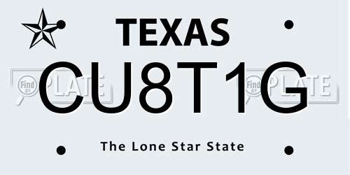 CU8T1G Texas License Plate