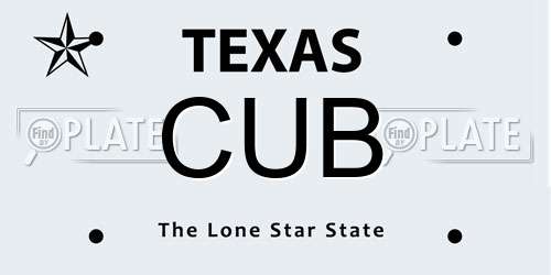 CUB Texas License Plate