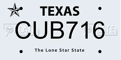 CUB716 Texas License Plate