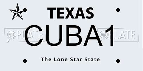 CUBA1 Texas License Plate