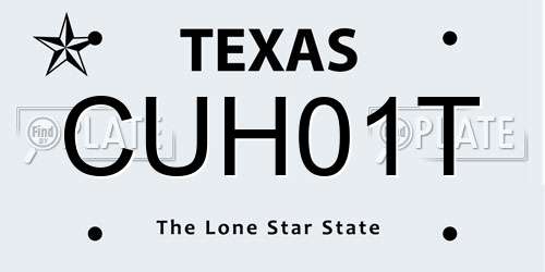 CUH01T Texas License Plate