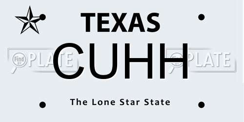 CUHH Texas License Plate