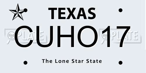 CUHO17 Texas License Plate