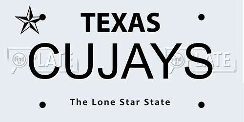CUJAYS Texas License Plate