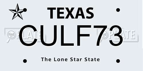 CULF73 Texas License Plate