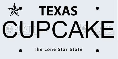 CUPCAKE Texas License Plate