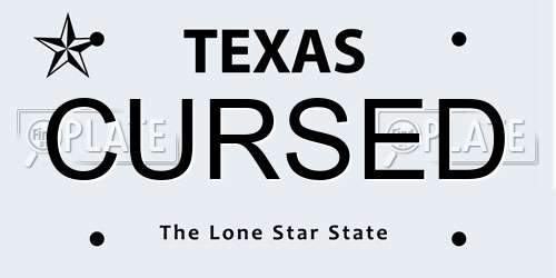 CURSED Texas License Plate