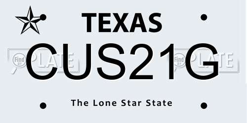 CUS21G Texas License Plate
