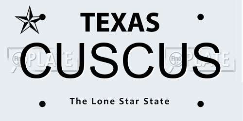 CUSCUS Texas License Plate