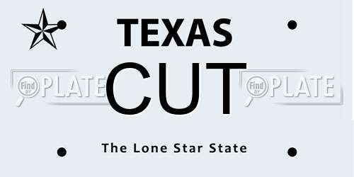 CUT Texas License Plate
