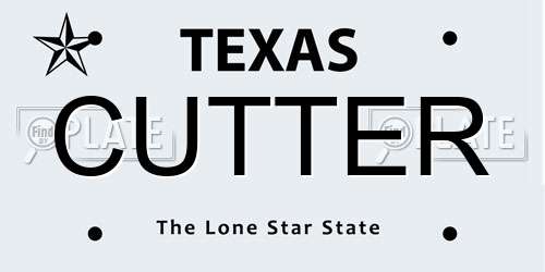 CUTTER Texas License Plate