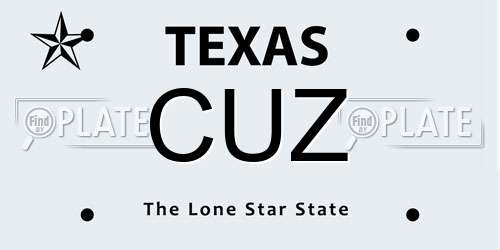 CUZ Texas License Plate