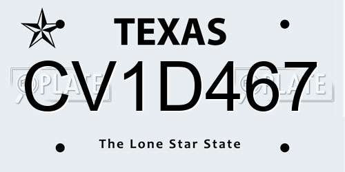 CV1D467 Texas License Plate