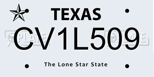 CV1L509 Texas License Plate