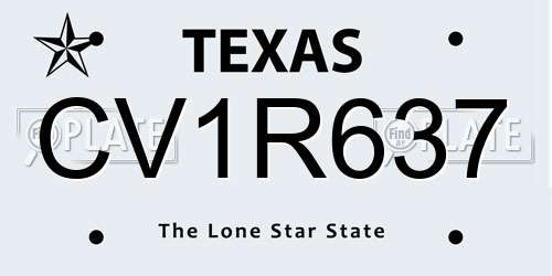 CV1R637 Texas License Plate