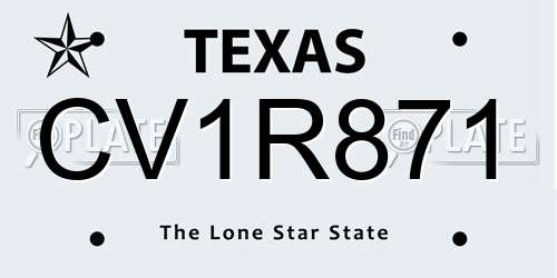 CV1R871 Texas License Plate