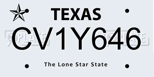 CV1Y646 Texas License Plate