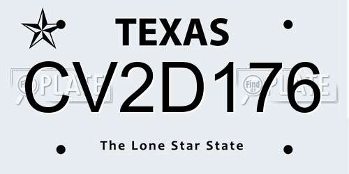 CV2D176 Texas License Plate