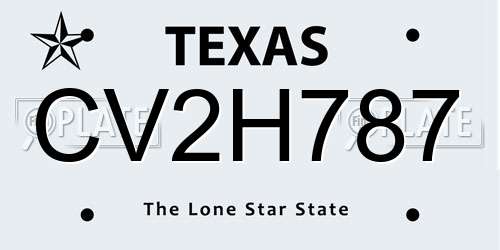 CV2H787 Texas License Plate