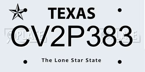 CV2P383 Texas License Plate