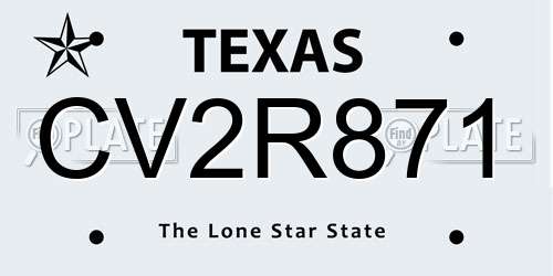 CV2R871 Texas License Plate