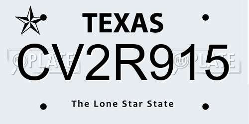 CV2R915 Texas License Plate