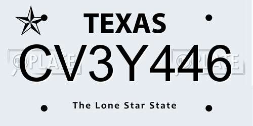 CV3Y446 Texas License Plate