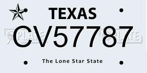 CV57787 Texas License Plate