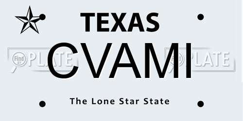 CVAMI Texas License Plate