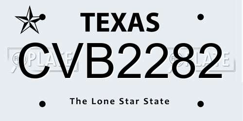 CVB2282 Texas License Plate