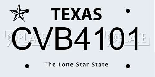 CVB4101 Texas License Plate