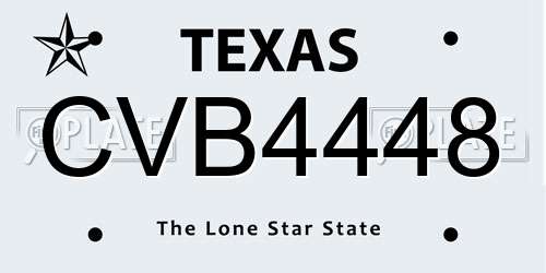 CVB4448 Texas License Plate
