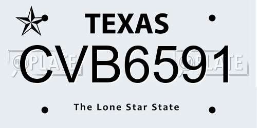CVB6591 Texas License Plate