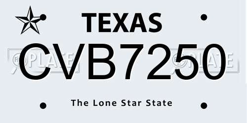 CVB7250 Texas License Plate