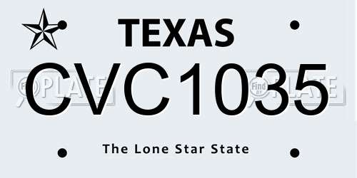 CVC1035 Texas License Plate