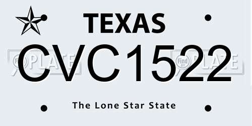 CVC1522 Texas License Plate