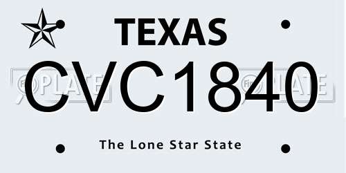 CVC1840 Texas License Plate