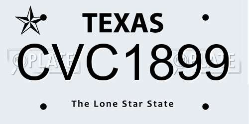 CVC1899 Texas License Plate