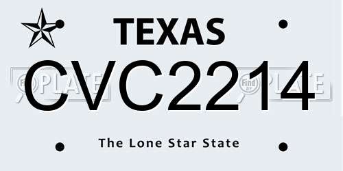 CVC2214 Texas License Plate