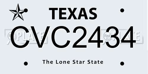 CVC2434 Texas License Plate
