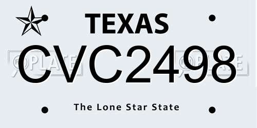 CVC2498 Texas License Plate