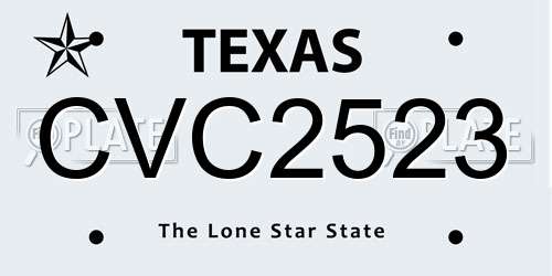 CVC2523 Texas License Plate