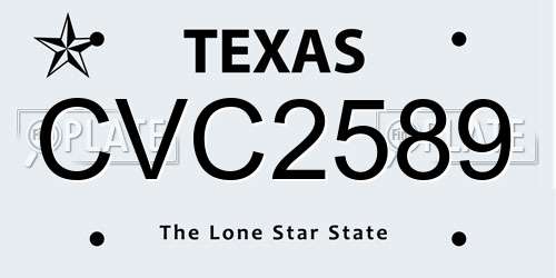 CVC2589 Texas License Plate