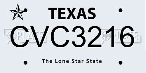 CVC3216 Texas License Plate