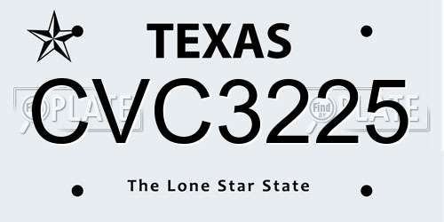 CVC3225 Texas License Plate