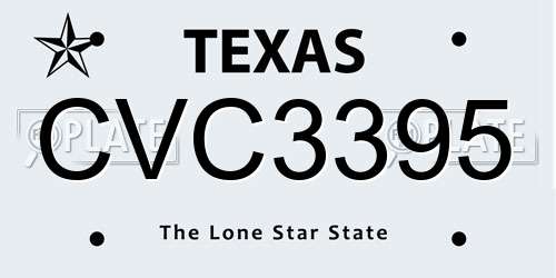 CVC3395 Texas License Plate